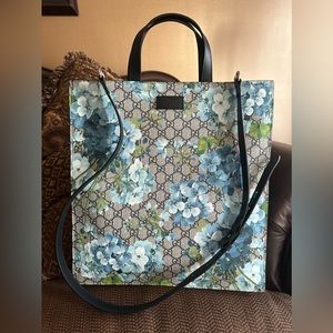 Authentic Gucci GG Supreme & Leather Blooms Tote